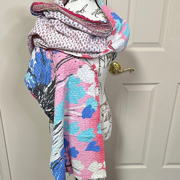 Accessories - Colorful Reversible Kantha Scarf